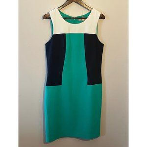 Banana Republic Color Block Dress Knee Length Women's Size 10